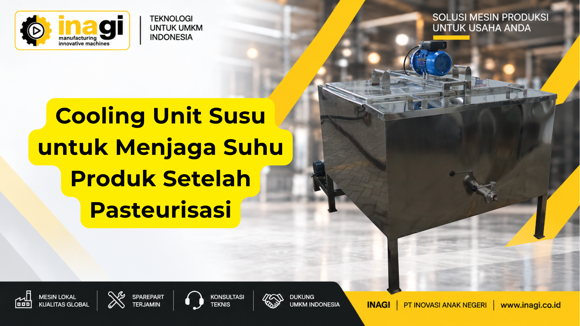 Cooling Unit Susu untuk Menjaga Suhu Produk Setelah Pasteurisasi