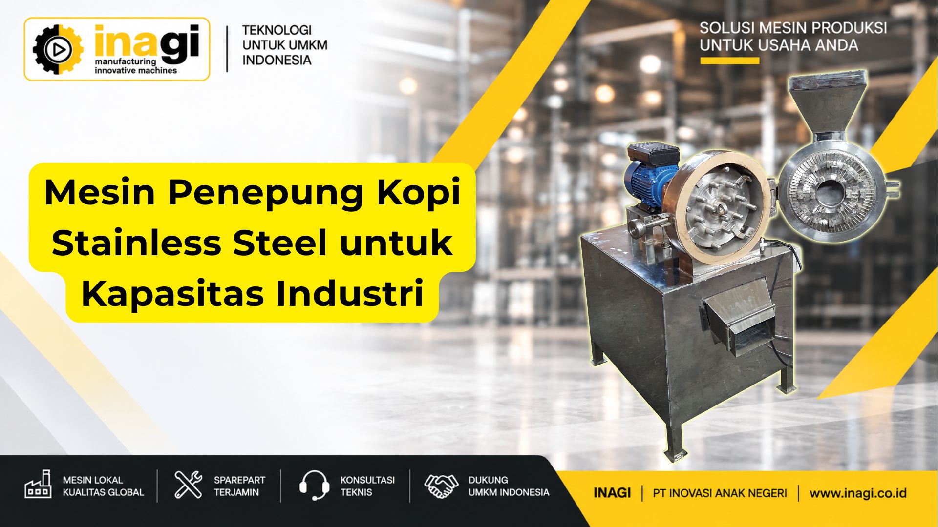 Mesin Penepung Kopi Stainless Steel untuk Kapasitas Industri