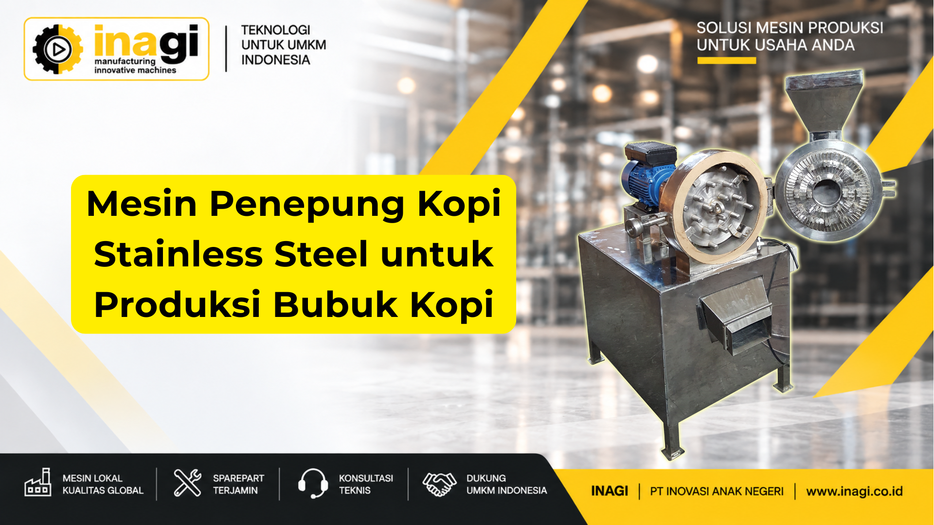 Mesin Penepung Kopi Stainless Steel untuk Produksi Bubuk Kopi